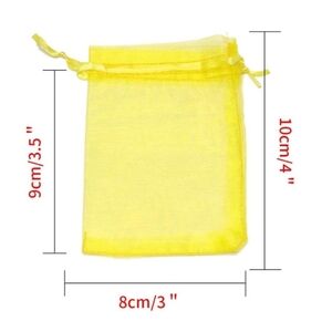 ⭐️5 for 20⭐️ 10 Yellow Drawstring Organza Bags 3" x 4"